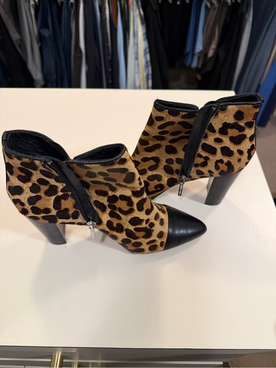 Donald J. Pliner Shoes - Donald J. Pliner Leopard Print Ankle Boots with Black Toe